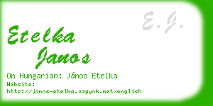 etelka janos business card